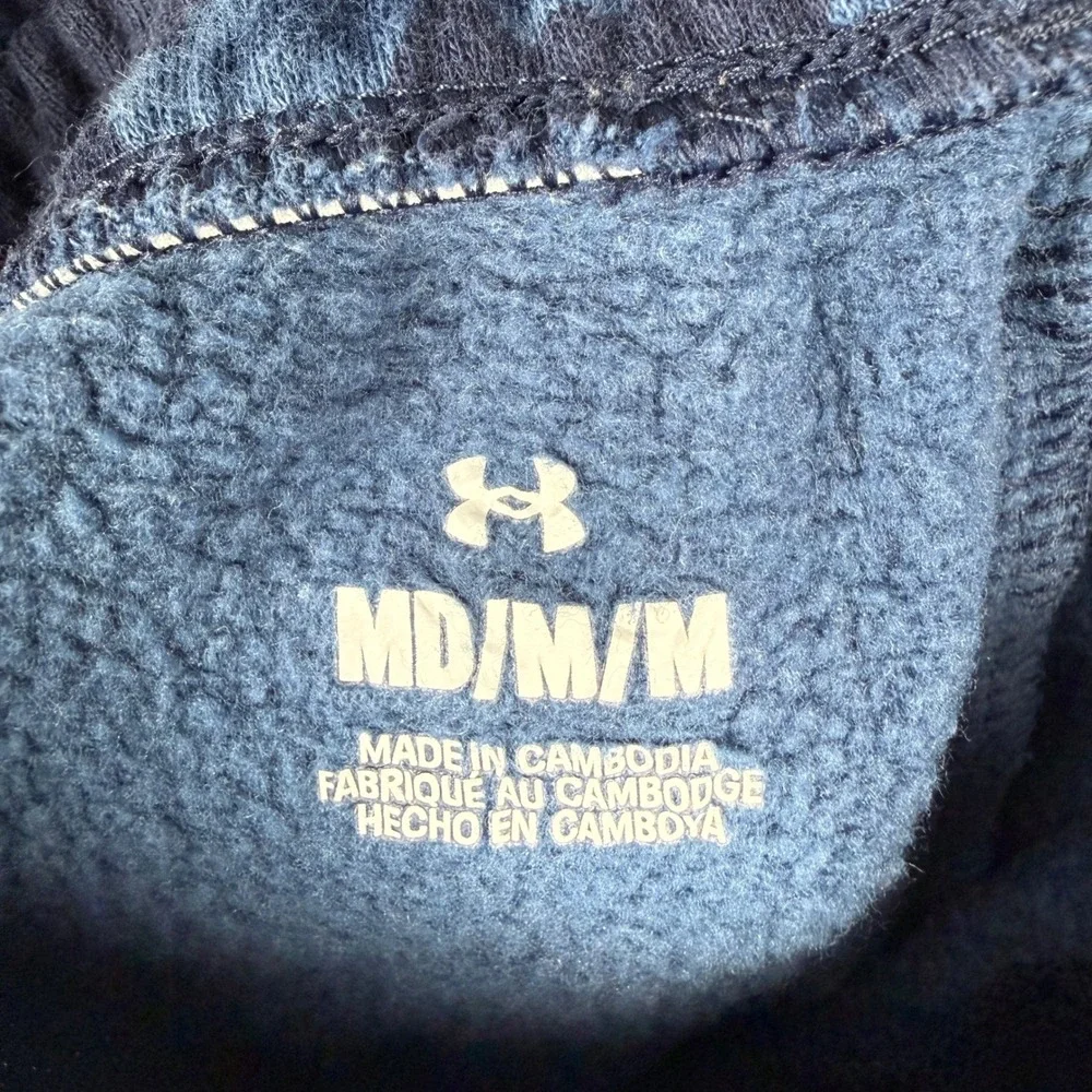 Under Armour Mens M Rival Fleece Camo Joggers Blue Navy Camouflage Pants 1382293